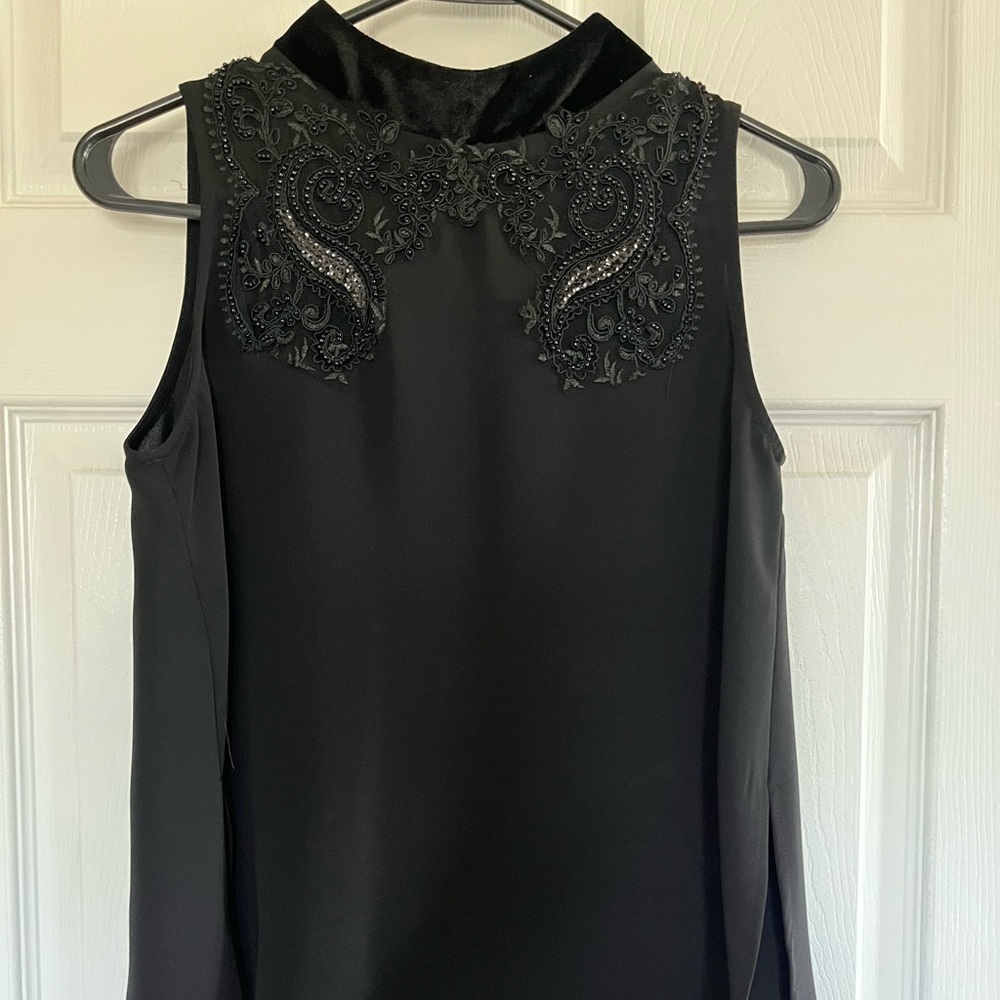 Zara Velvet Collar Top